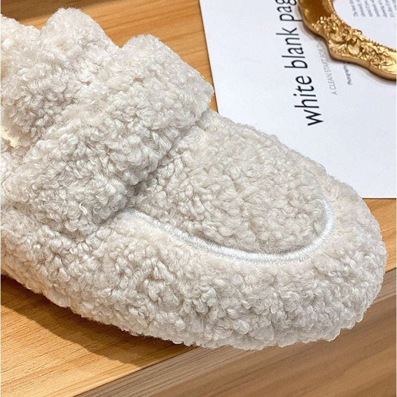 Plush Moccasins with Non-Slip Sole