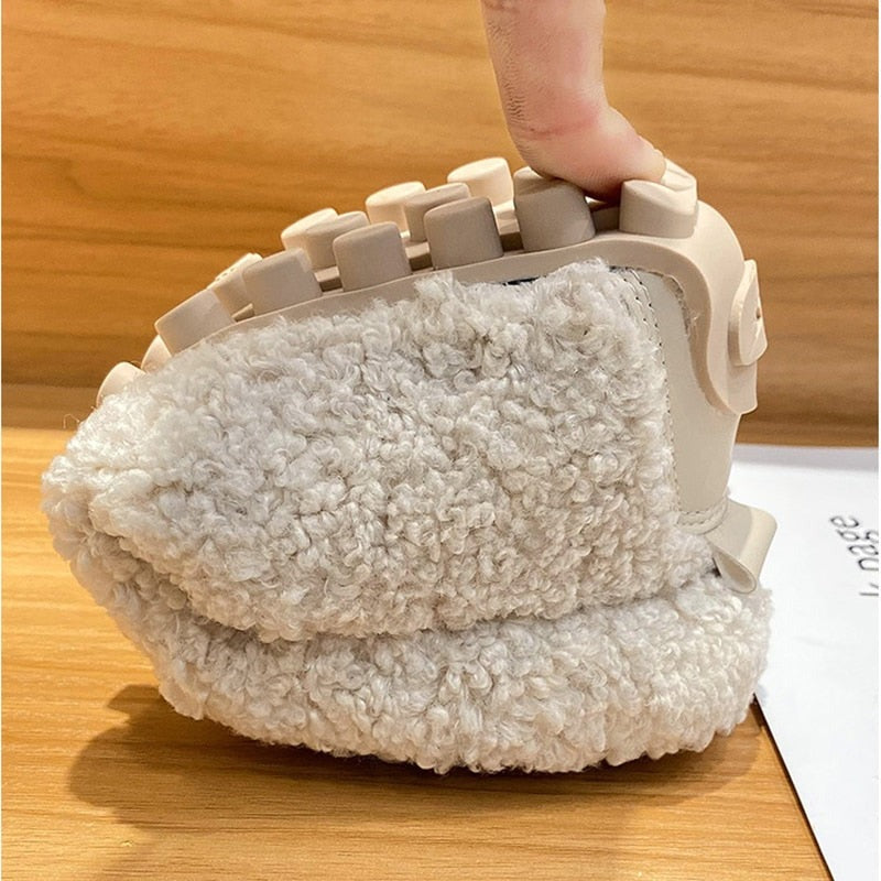 Plush Moccasins with Non-Slip Sole