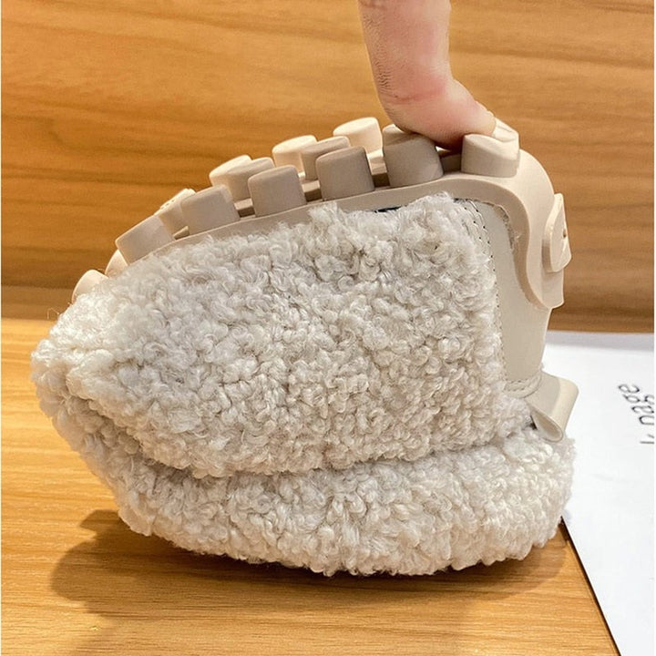 Plush Moccasins with Non-Slip Sole