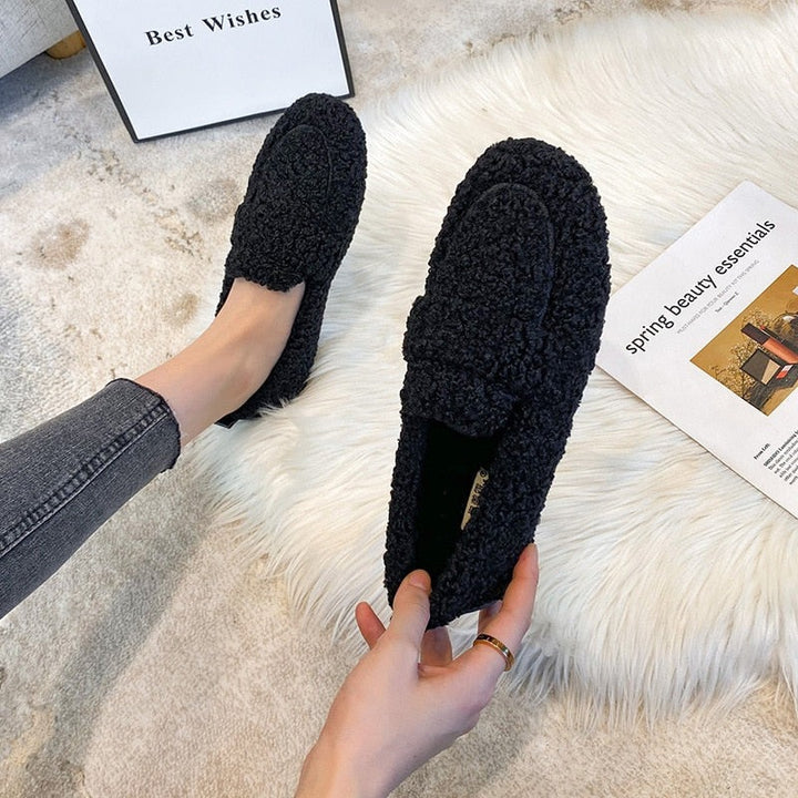 Plush Moccasins with Non-Slip Sole